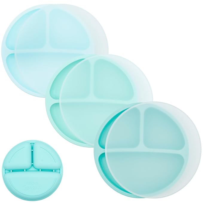 WeeSprout Silicone Divided Plates, 100% Food Grade Silicone Divided Plates by WeeSprout