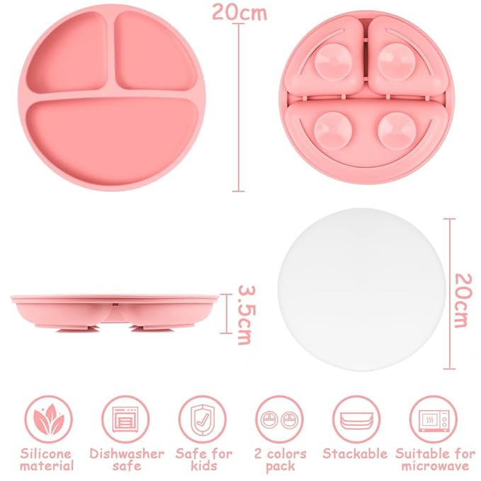 Vicloon Toddler Dishware Plate, Suction Plates - Image 2
