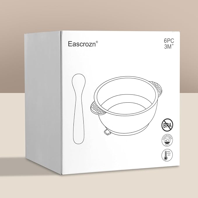 3 Pack Baby Bowls with Suction and 3 Pack Baby Spoons, BPA Free, Silicone Baby - Image 7