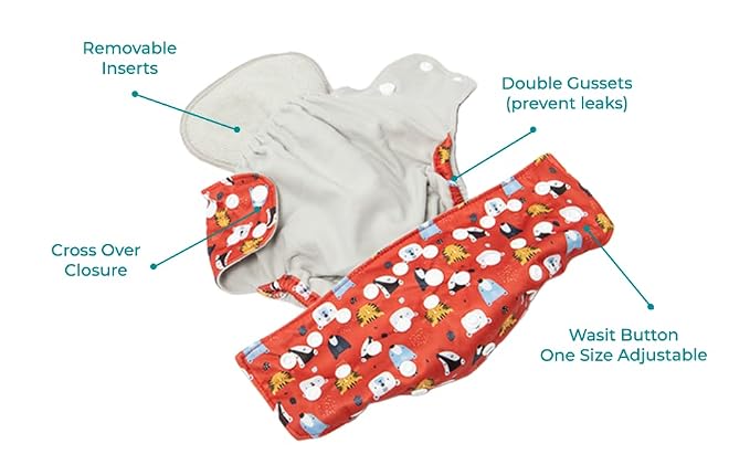 Simple Being Reusable Cloth Diapers, One Size Adjustable, Washable Soft - Image 7
