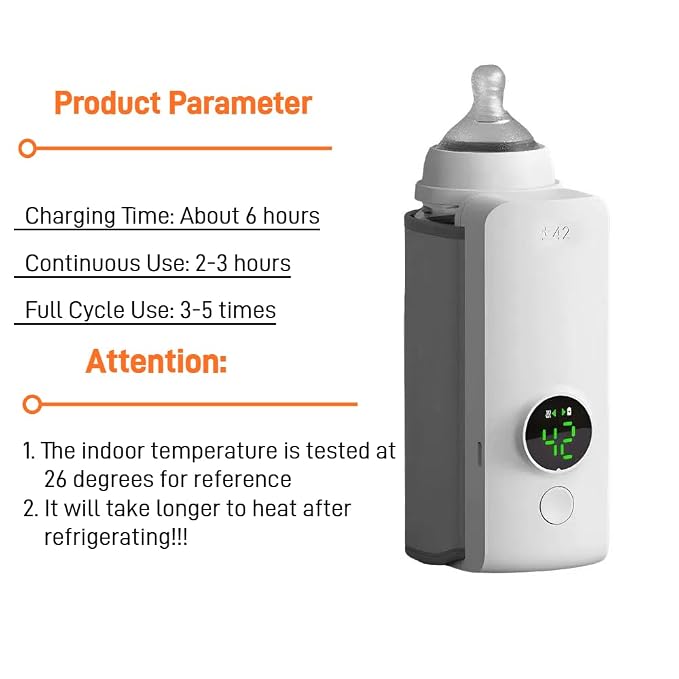 Portable Baby Bottle Warmer for Travel, Cordless Baby Bottle Warmer for - Image 4