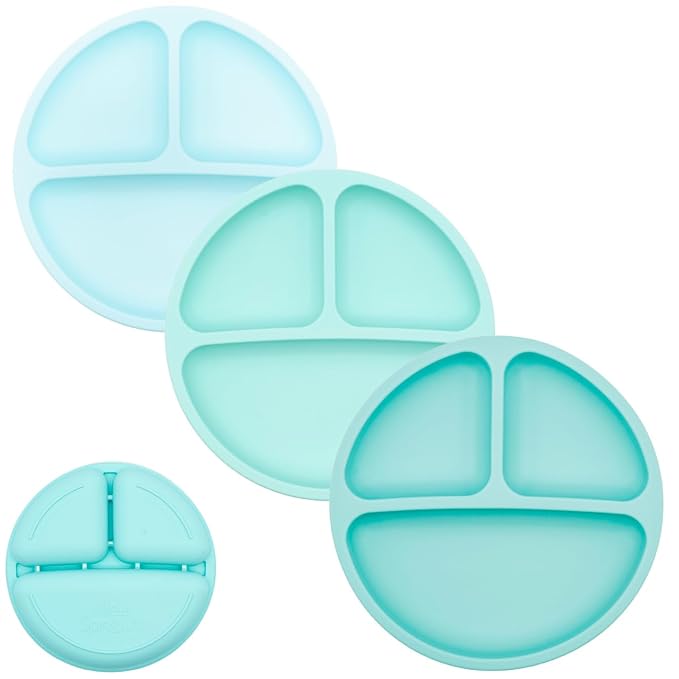 WeeSprout Silicone Divided Plates, 100% Food Grade Silicone Divided Plates by WeeSprout