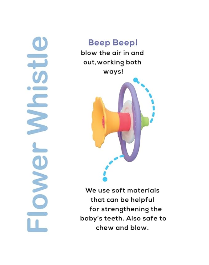 BaBeloved Flower Whistle Baby Teething Toys Multiple Sensory Montessori Baby - Image 3