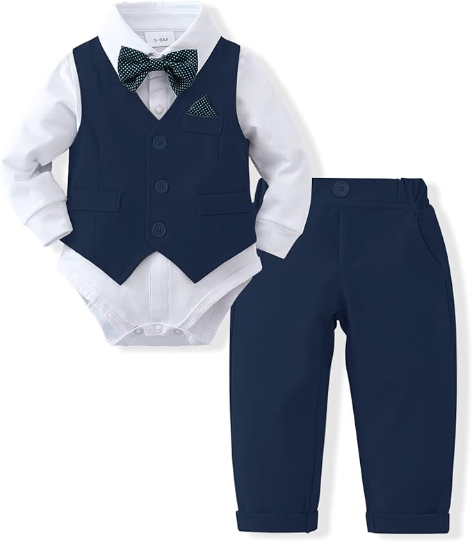 DISAUR Baby Boy Clothes Toddler Boy Outfits 4PCS Gentleman Dress by DISAUR