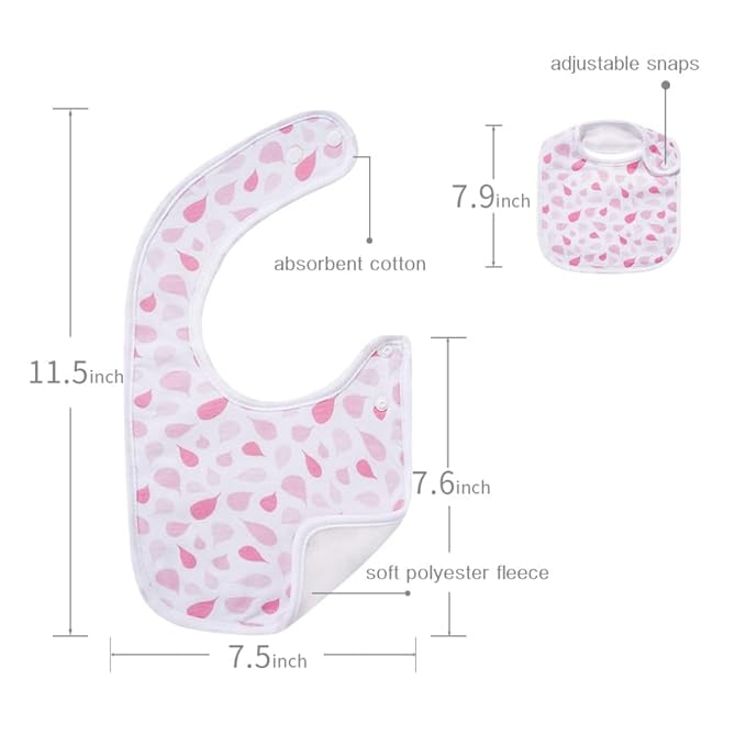 7 Pack Baby Cotton Absorbent Bibs - Image 2