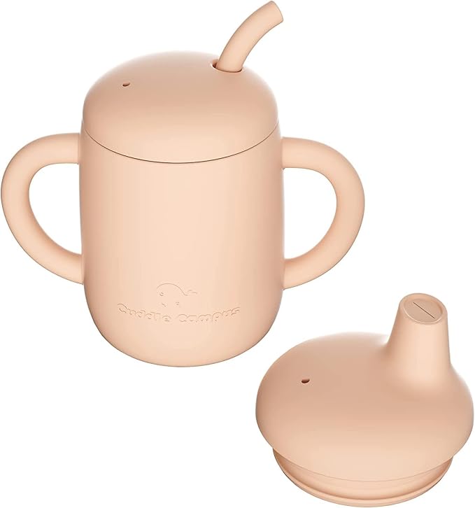 Cuddle Campus Sippy Cups 7OZ, Baby Cups, Shatterproof Silicone Straw Cup by CuddleCampus
