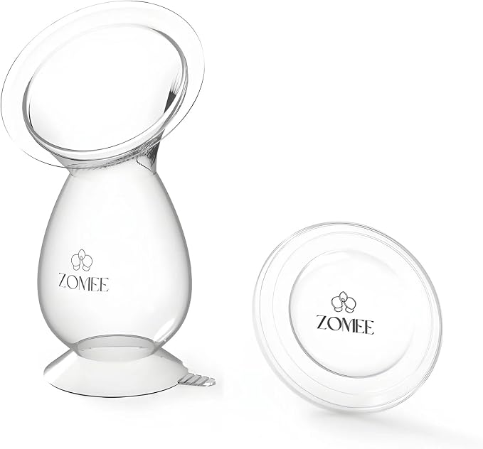 Zomee Manual Breast Pump Silicone Milk Collector – Hands-Free Milk Collection by Zomee