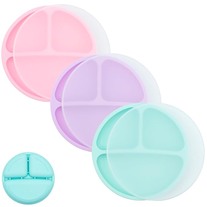 WeeSprout Silicone Divided Plates, 100% Food Grade Silicone Divided Plates by WeeSprout