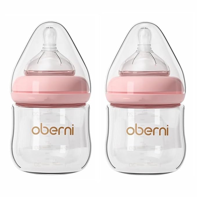 Glass Baby Bottles, Anti Colic Breastfeeding Bottle by oberni