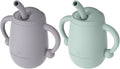 Cuddle Campus Pack of 2 Silicone Baby Training Cup, Shatterproof Toddler Sippy by CuddleCampus