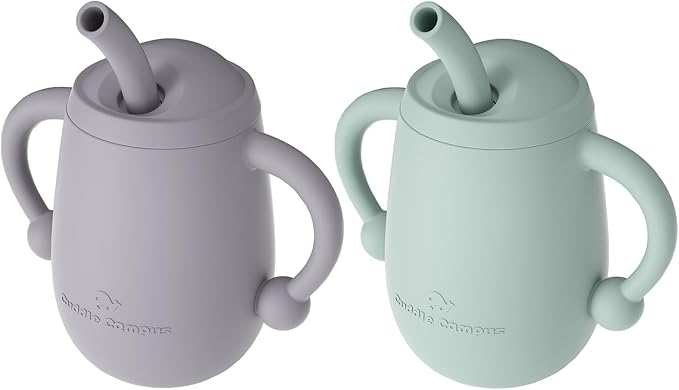 Cuddle Campus Pack of 2 Silicone Baby Training Cup, Shatterproof Toddler Sippy by CuddleCampus