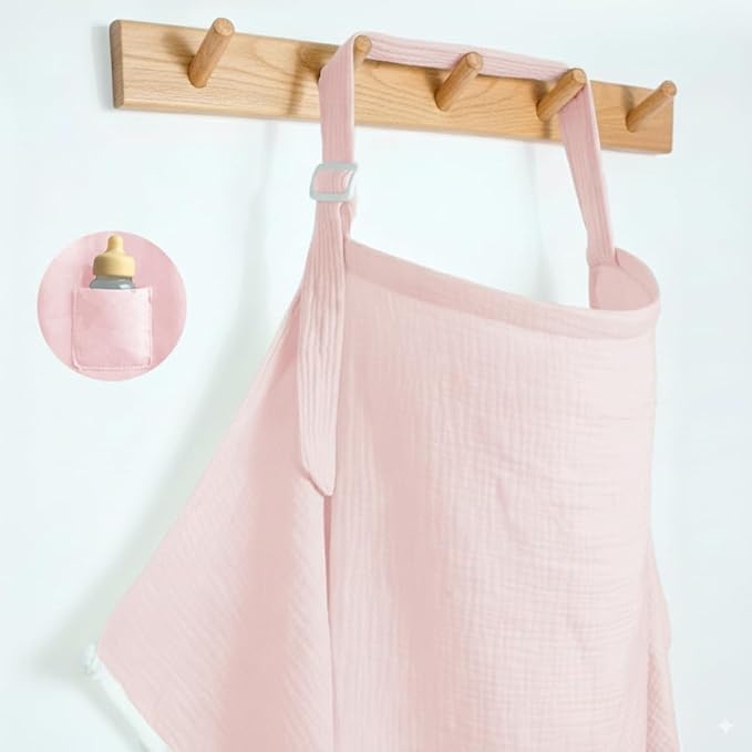 Muslin Nursing Covers for Breastfeeding, Arch Neckline Breast Feeding Covers by MUGVELL