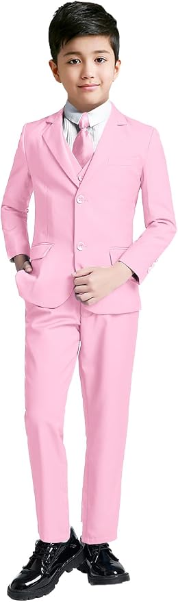 YuanLu Boys Suit for Kids Tuxedo Wedding Ring Bearer Outfit, 5 Piece Boy Slim by YuanLu