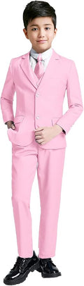 YuanLu Boys Suit for Kids Tuxedo Wedding Ring Bearer Outfit, 5 Piece Boy Slim by YuanLu