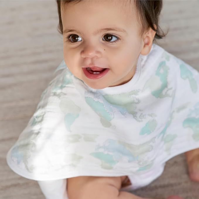 aden + anais Essentials Burpy Bib, 100% Cotton Muslin, Soft Absorbent 4 Layers - Image 4