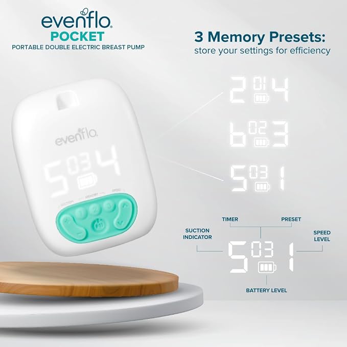 Evenflo Pocket Portable Double Electric Breast Pump, 20 Pumping Sessions per - Image 3