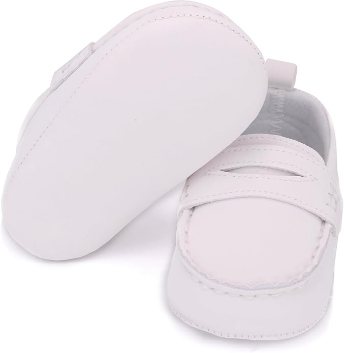 LONSOEN Baby Girls Boys Loafers Prewalker Dress Crib Shoes - Image 6