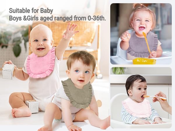 Baby Muslin Bibs, Soft and Absorbent Cotton - Image 5