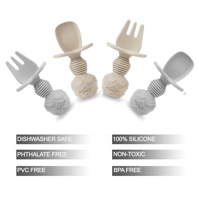 PandaEar Silicone Baby Led Weaning Spoon Fork| First Training Self Feeding - Image 5