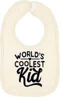 World's Coolest Kid Funny Cute Humor Infant Premium Jersey Baby Bib by WildBobby