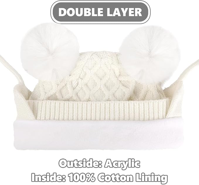 Labeol Baby Hats, Soft Warm Winter Knit Baby Beanie Hat - Image 2
