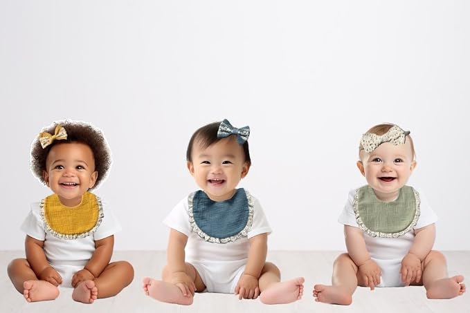 Baby Girl Gift Set, Muslin BoHo Bib - Image 2