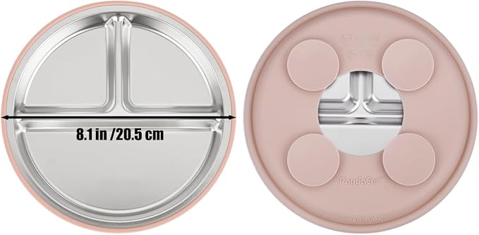 PandaEar 6-in-1 Stainless Steel Baby Feeding Set | Divided Suction Plate - Image 6