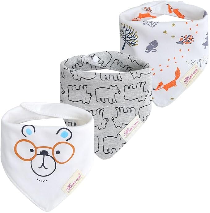 JN&LULU 3 Pack Newborn Baby Bibs Bandana Drool Bibs by JNLULU