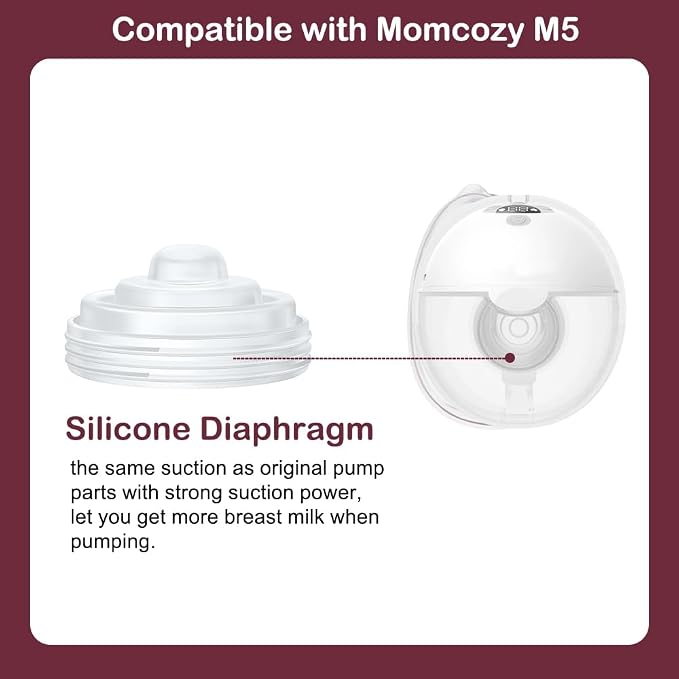 4PCS Diaphragm Compatible with Momcozy M5 Wearable Breast Pump, Silicone - Image 2
