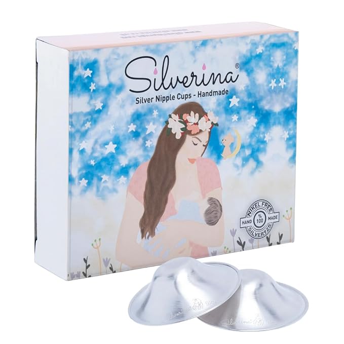 Set of 2 Silver Breastfeeding Caps, Nipple Shield Suitable by Silverina