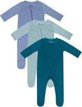 Jimonda Baby Romper Boys Girls Bamboo Pajamas 2-Way Zipper Footed Unisex Zip-Up by JimondaBaby