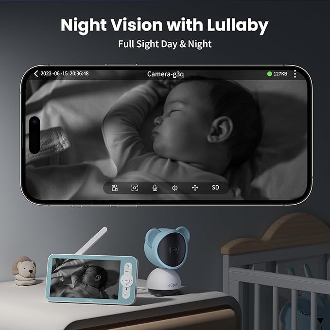 ieGeek 1080p Baby Monitor with Night Vision, 3000mAh Battery, Automatic Tracking - Image 5