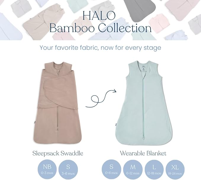 HALO SleepSack SuperSoft Swaddle, Cozy Bamboo Viscose, 3-Way Adjustable Swaddle - Image 5