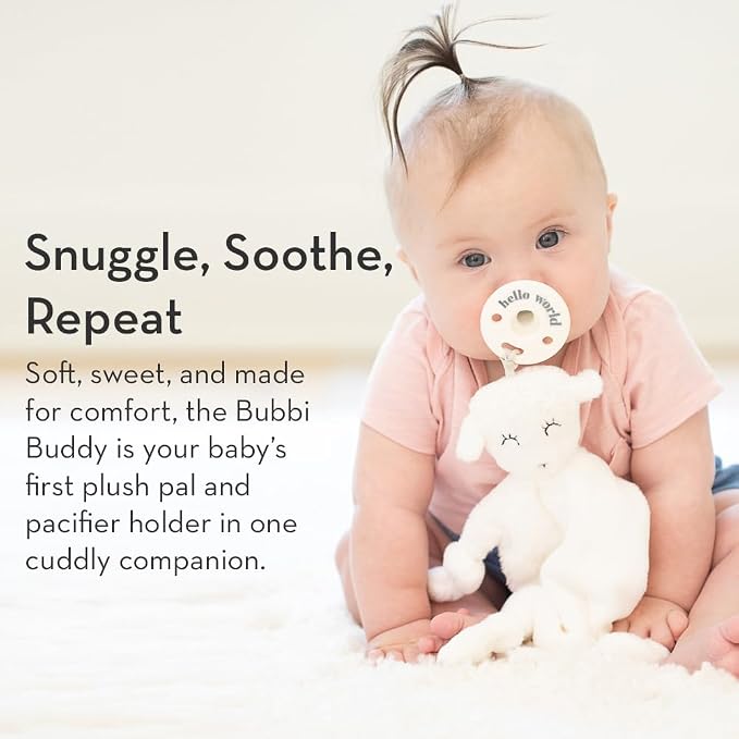 Pacifier Holder with Detachable Pacifier by Bella Tunno, Soft Animal Lovey - Image 3
