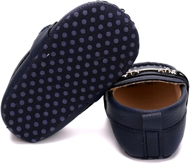 LONSOEN Baby Girls Boys Loafers Prewalker Dress Crib Shoes - Image 7