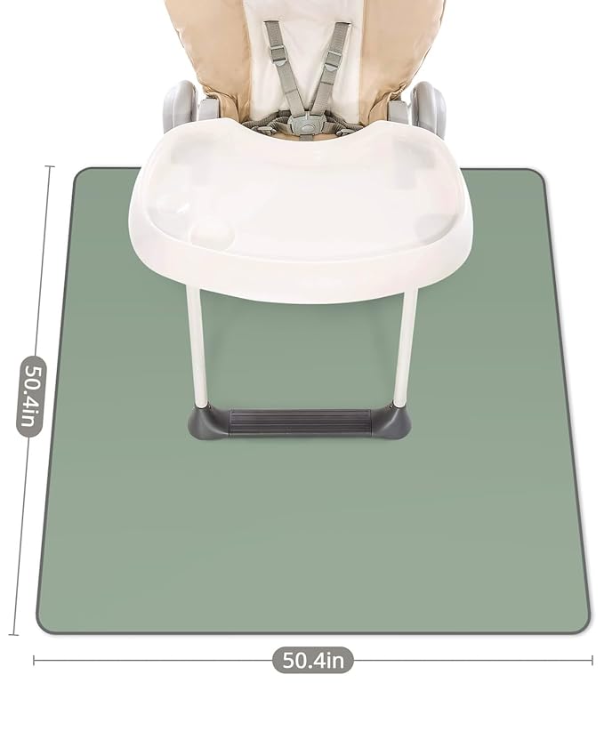Blissful Diary Baby Splat Mat for Under High Chair, 50.4 x 50.4 Inch Wipeable - Image 3
