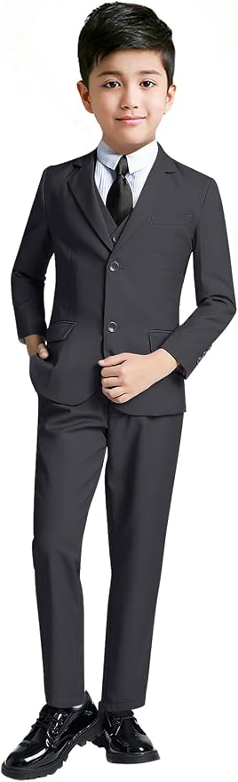 YuanLu Boys Suit for Kids Tuxedo Wedding Ring Bearer Outfit, 5 Piece Boy Slim by YuanLu