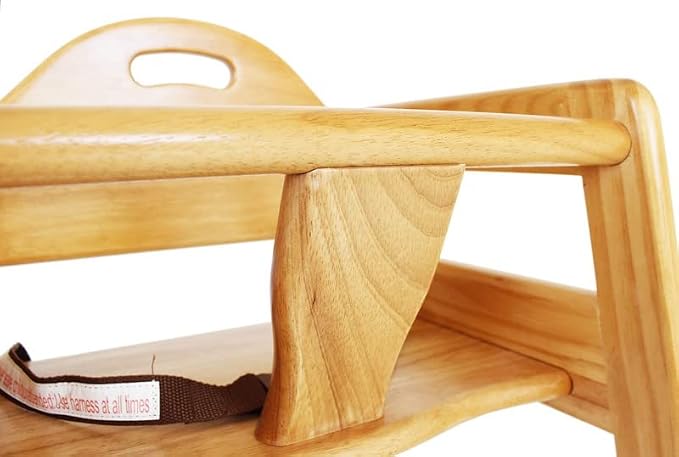 Wooden High Chair for Baby & Toddler – Restaurant-Style Stackable HighChair - Image 3