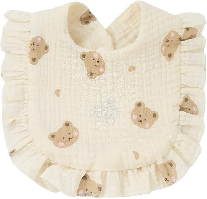 4 PACK Solid Muslin Baby Drool Bibs Set - Image 5