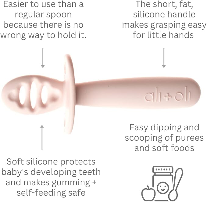 Ali+Oli Silicone Spoon Set for Baby Unbreakable Baby Spoons, Self Feeding - Image 4