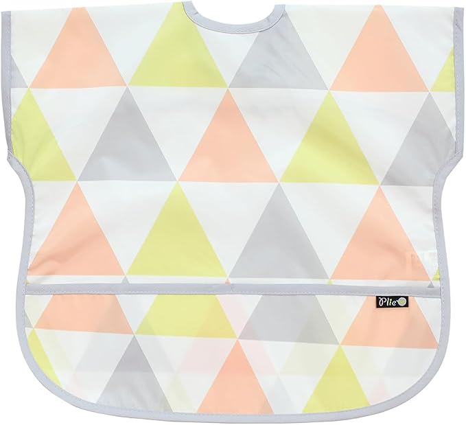 Short Sleeve Waterproof Bib for Toddlers – Feeding Apron for Mealtime, by Plie