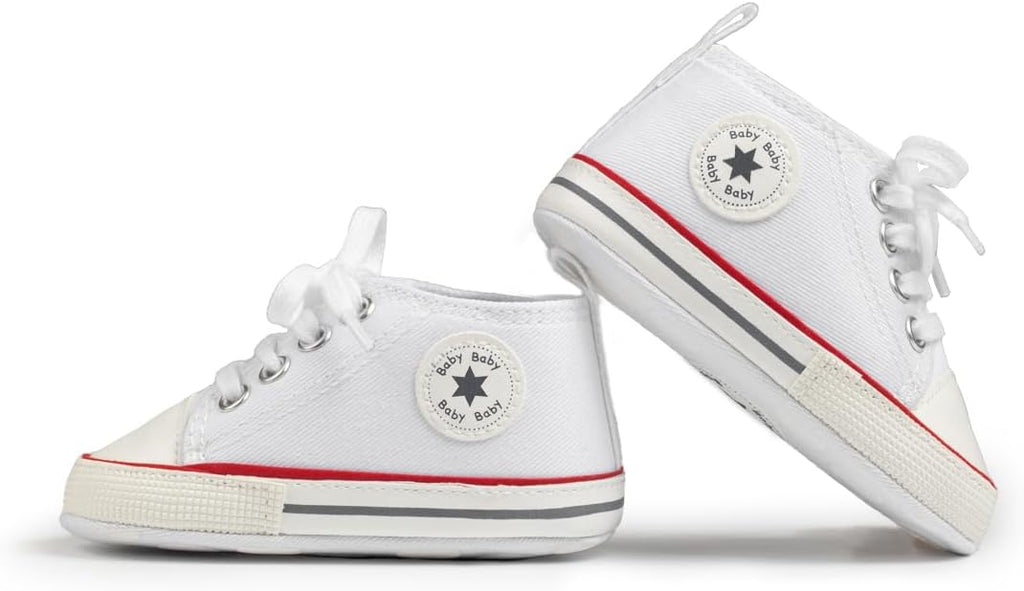 Meckior Baby Girls Boys Canvas Sneakers Soft Sole High-Top Ankle Infant First - Image 6