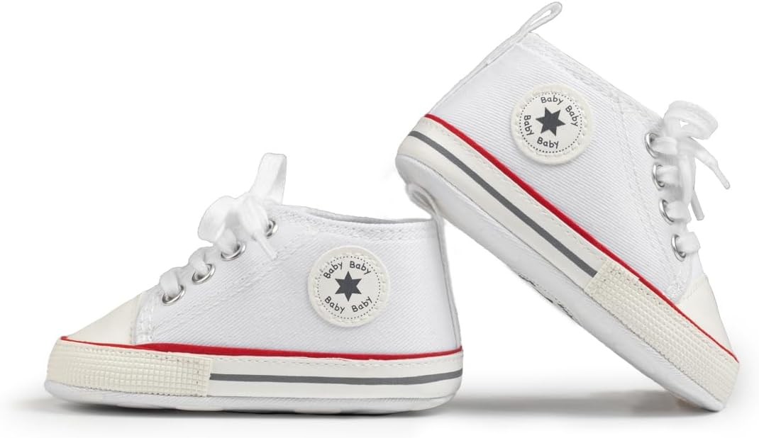 Meckior Baby Girls Boys Canvas Sneakers Soft Sole High-Top Ankle Infant First - Image 6