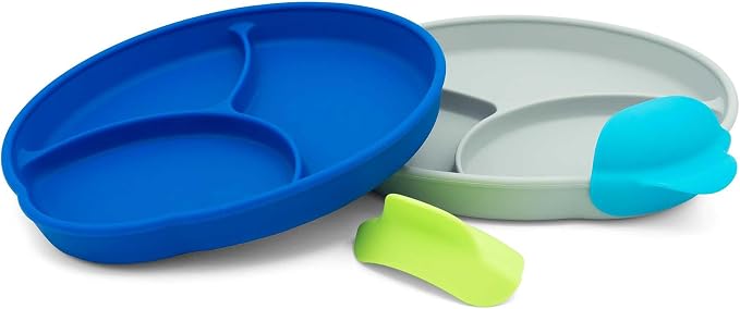 Silicone Easy Scoop & Hold Plate Set by 321Grow