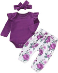 Newborn Baby Girl Clothes, Infant Girl Outfits Long Sleeve Ruffle Romper + by AOSWEP