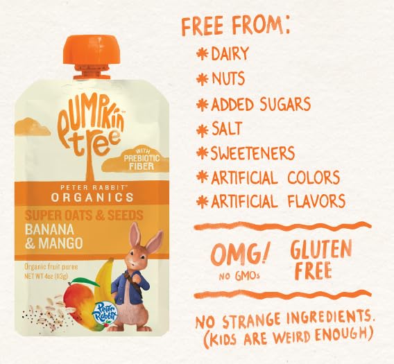 Pumpkin Tree Peter Rabbit Organics Super Oats & Seeds, Puree Squeeze Pouch - Image 4