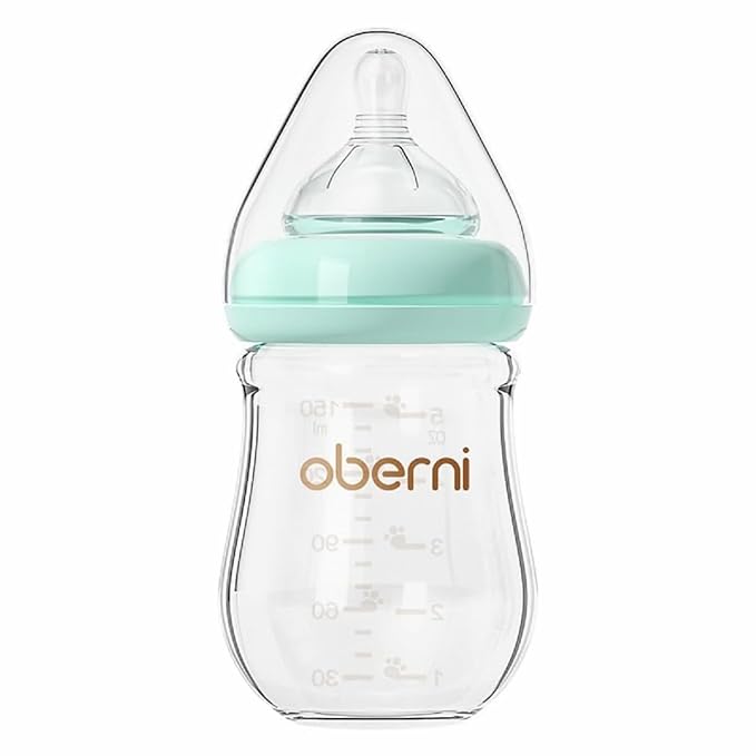Glass Baby Bottles, Anti Colic Breastfeeding Bottle by oberni