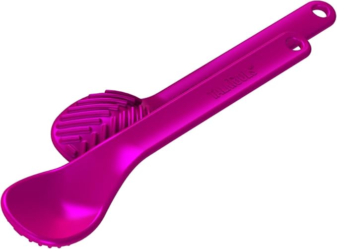 TalkTools Textured Magenta Spoons | Provides oral awareness during feeding | - Image 3