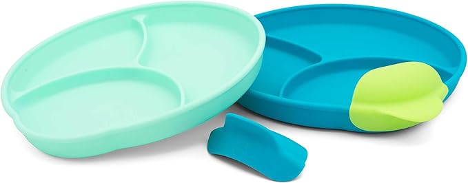 Silicone Easy Scoop & Hold Plate Set by 321Grow