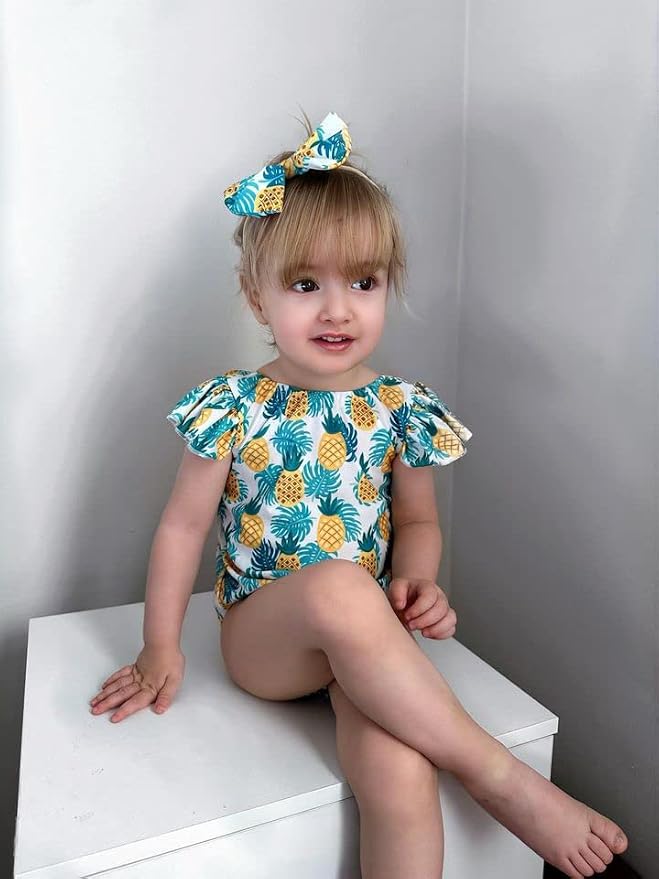 Toddler Girl Baby Ruffles Mermaid Fish Scale Swimsuit One Piece Swimwear - Image 2